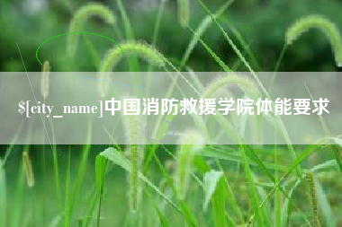 深圳中国消防救援学院体能要求