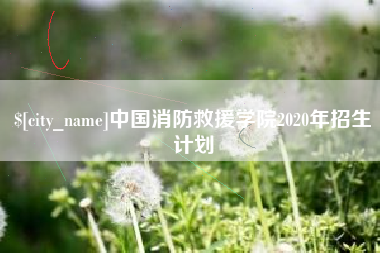 深圳中国消防救援学院2020年招生计划