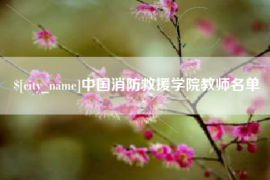 深圳中国消防救援学院教师名单