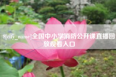 深圳全国中小学消防公开课直播回放观看入口