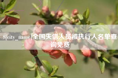 深圳全国失信人员被执行人名单查询免费