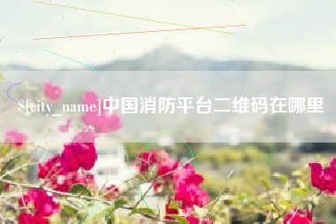 深圳中国消防平台二维码在哪里