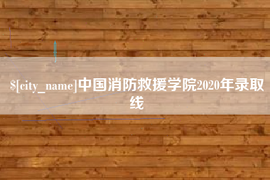 深圳中国消防救援学院2020年录取线