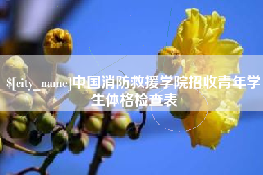 深圳中国消防救援学院招收青年学生体格检查表